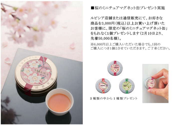 桜のミニチュアマグネット缶プレゼント実施