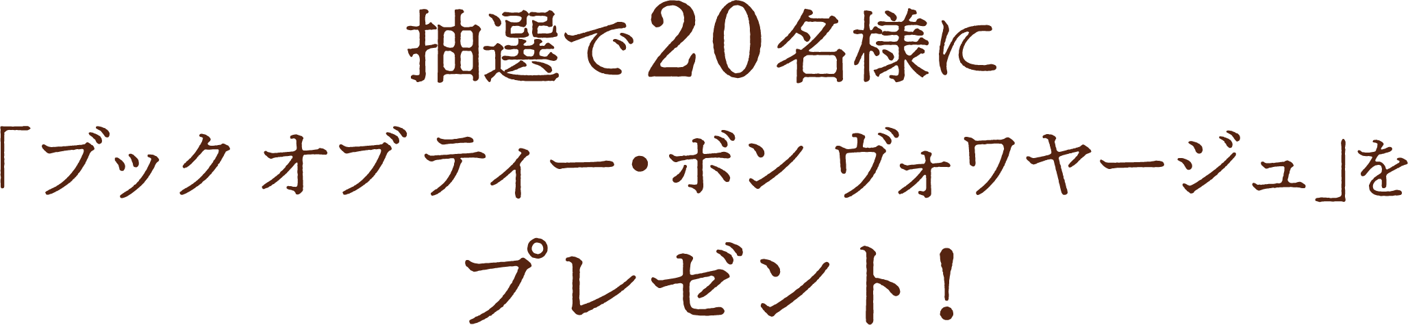 抽選で20名様の⽅に「ブック オブ ティー・ボン ヴォワヤージュ」をプレゼント!