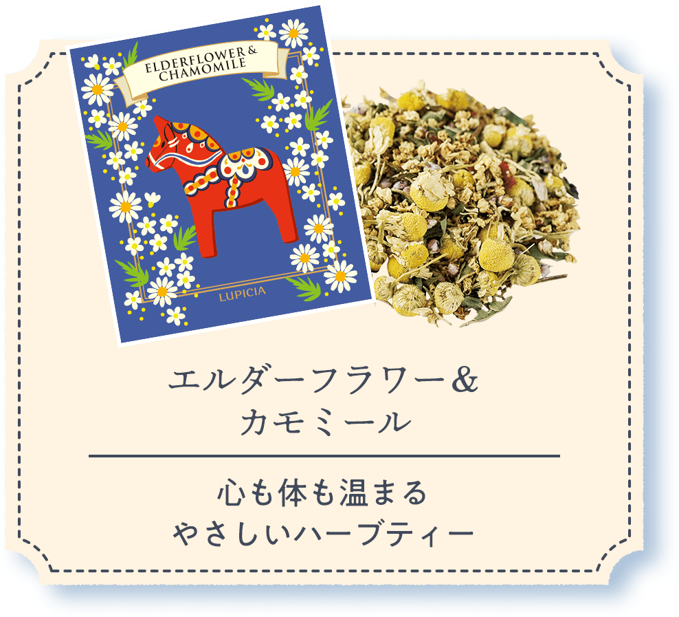 エルダーフラワー＆カモミール｜心も体も温まるやさしいハーブティー