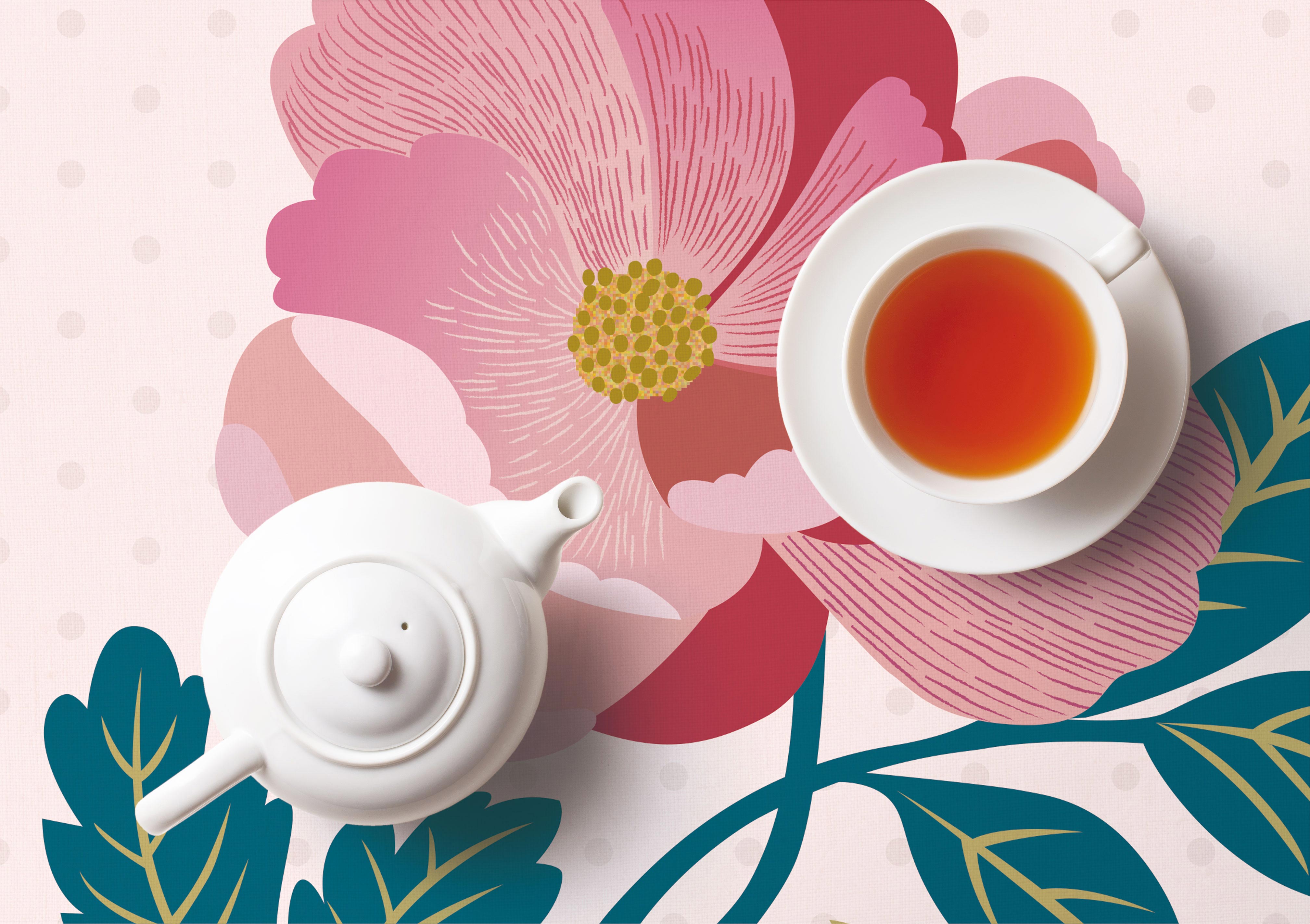 薔薇とお茶イメージ